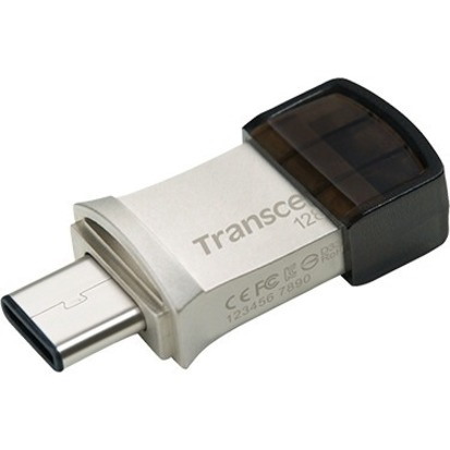 Transcend JetFlash 890 128 GB USB 3.1 (Gen 1) Type A, USB Type C Flash Drive - Silver