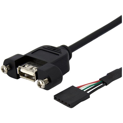 StarTech.com 3 ft Panel Mount USB Cable - USB A to Motherboard Header Cable F/F