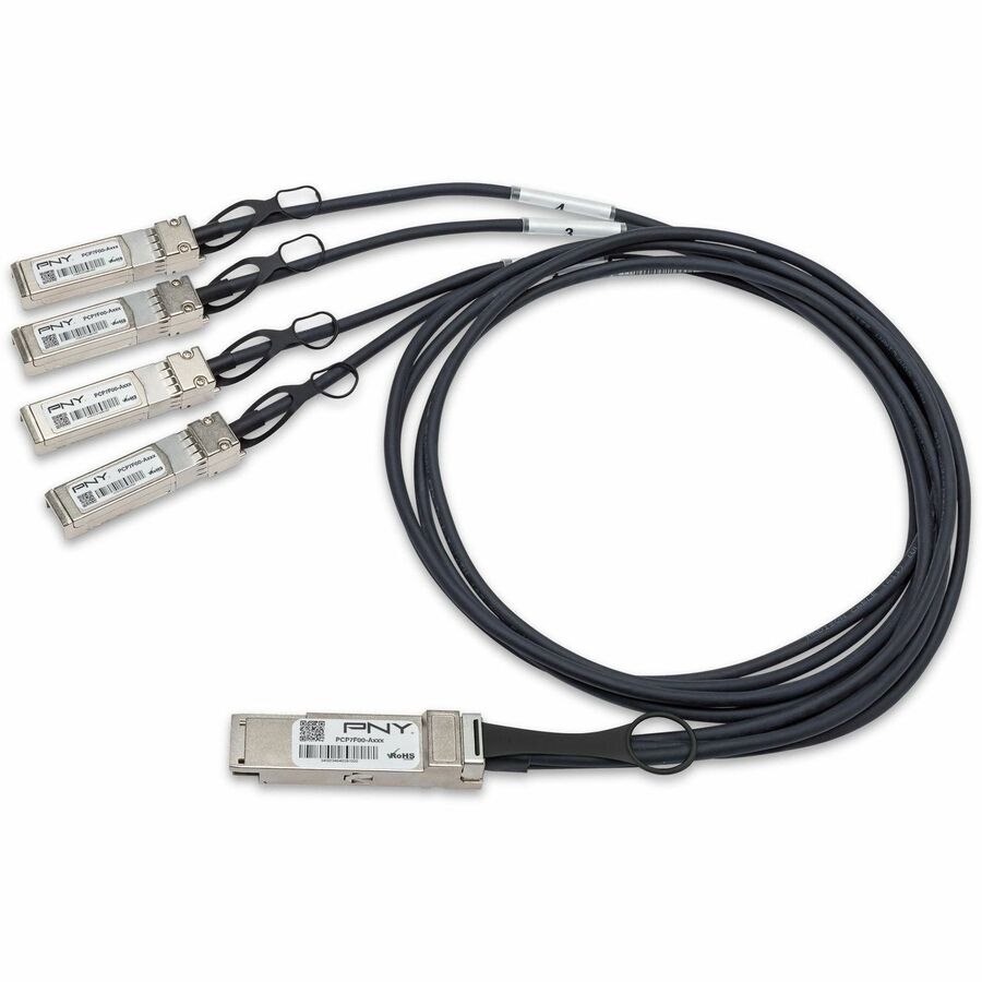 PNY 100GBASE, QSFP28 To 4X SFP28 Passive Copper Cable Assembly