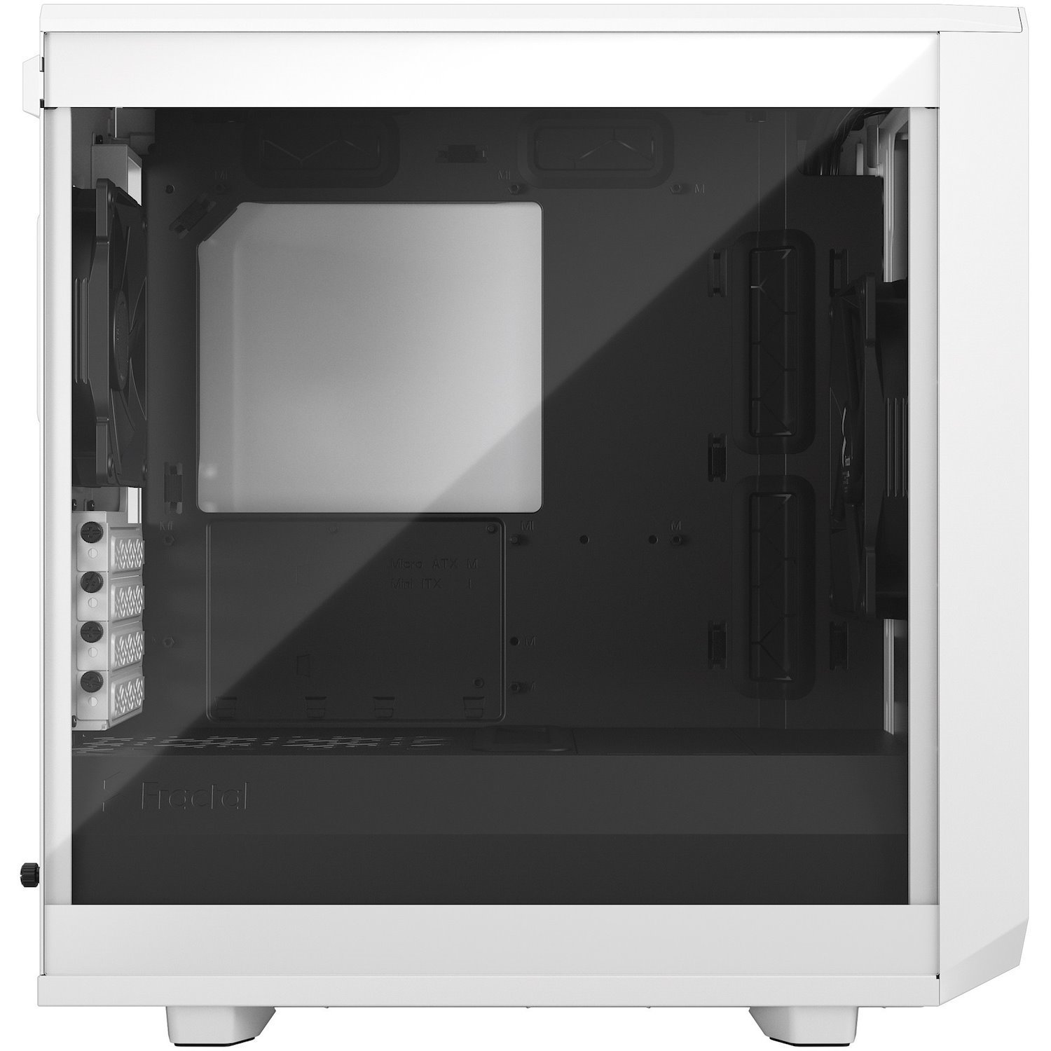 Fractal Design Meshify 2 Mini Computer Case - DTX, Mini DTX, Micro ATX, Mini ITX Motherboard Supported - Tower - Steel, Tempered Glass, Mesh - White