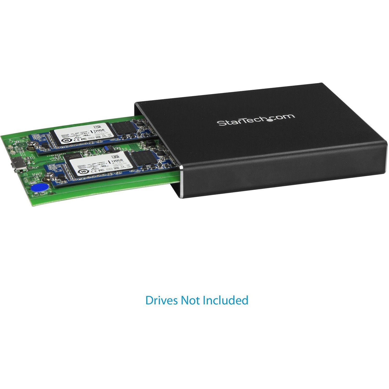 StarTech.com Dual-Slot Drive Enclosure for M.2 SATA SSDs - USB 3.1 (10Gbps) - RAID