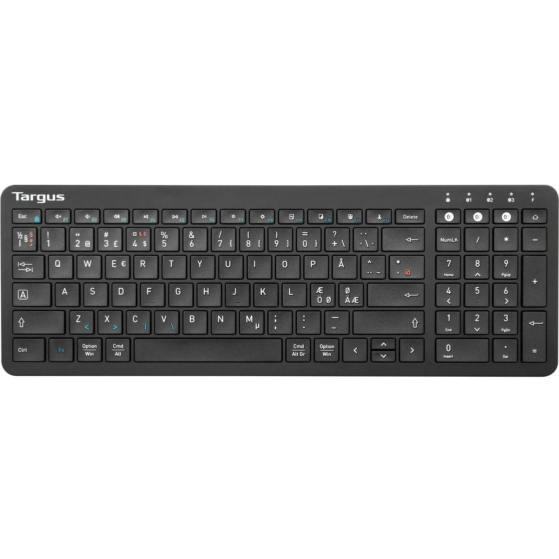 Targus AKB863NO Keyboard - Wireless Connectivity - Nordic - QWERTY Layout - Black