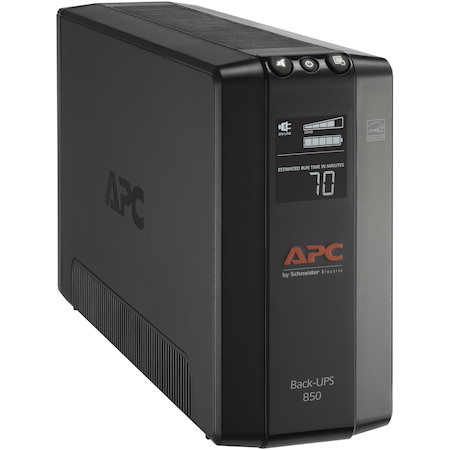APC Back-UPS 850, Compact Tower, 850VA, 120V, AVR, LCD, 8 NEMA outlets (4 surge)