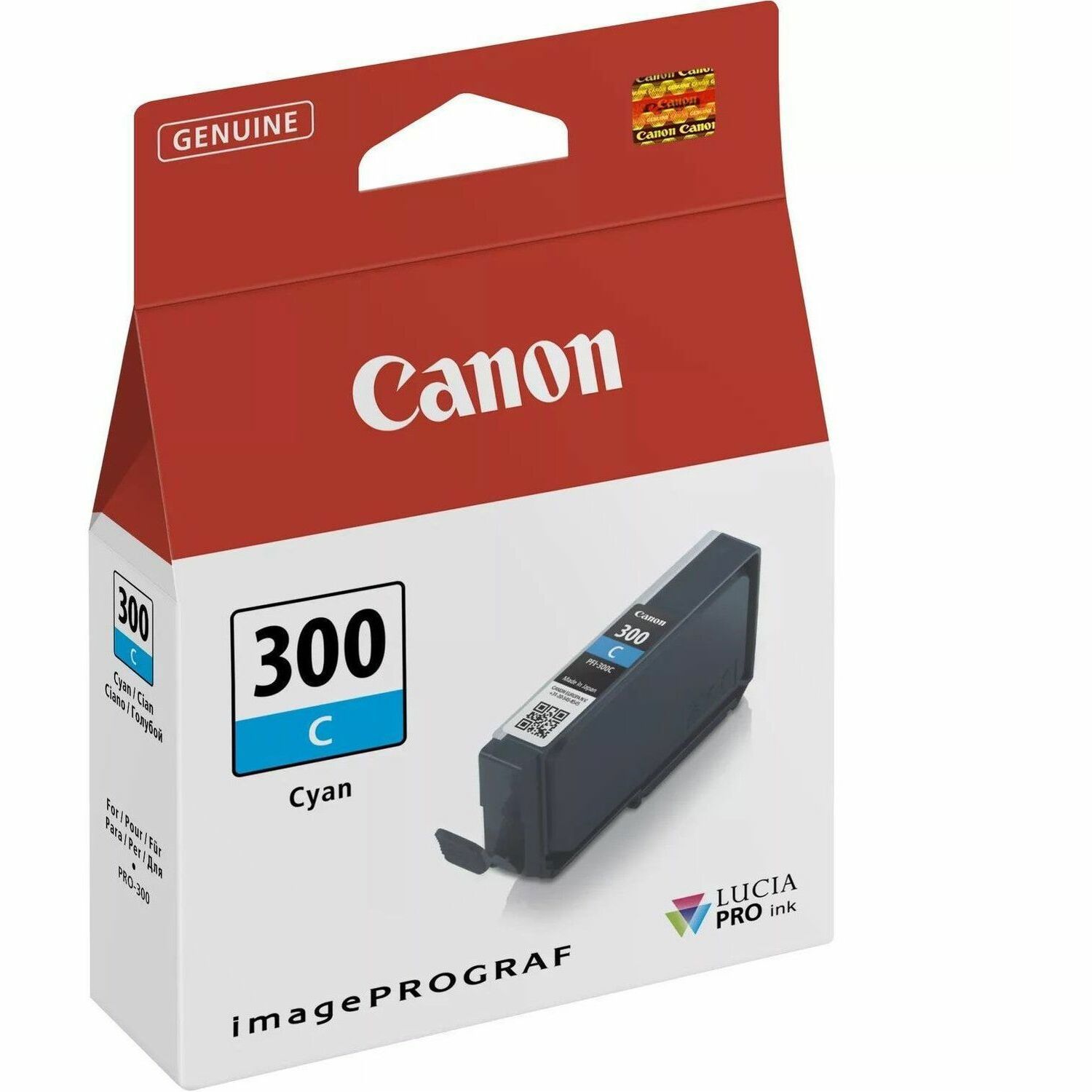 Canon PFI-300 Original Inkjet Ink Cartridge - Single Pack - Cyan - 1 Pack