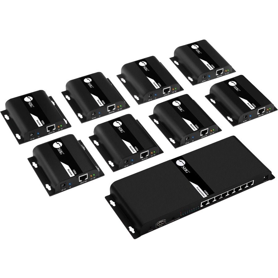 SIIG 1x8 HDMI Splitter HDbitT over IP Extender - 120m