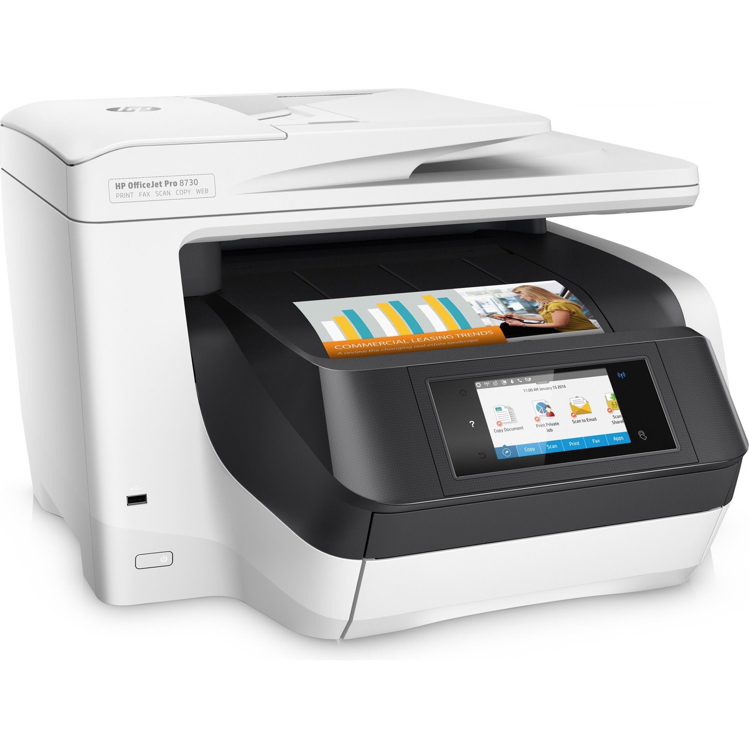 HP Officejet Pro 8730 Wireless Inkjet Multifunction Printer - Colour
