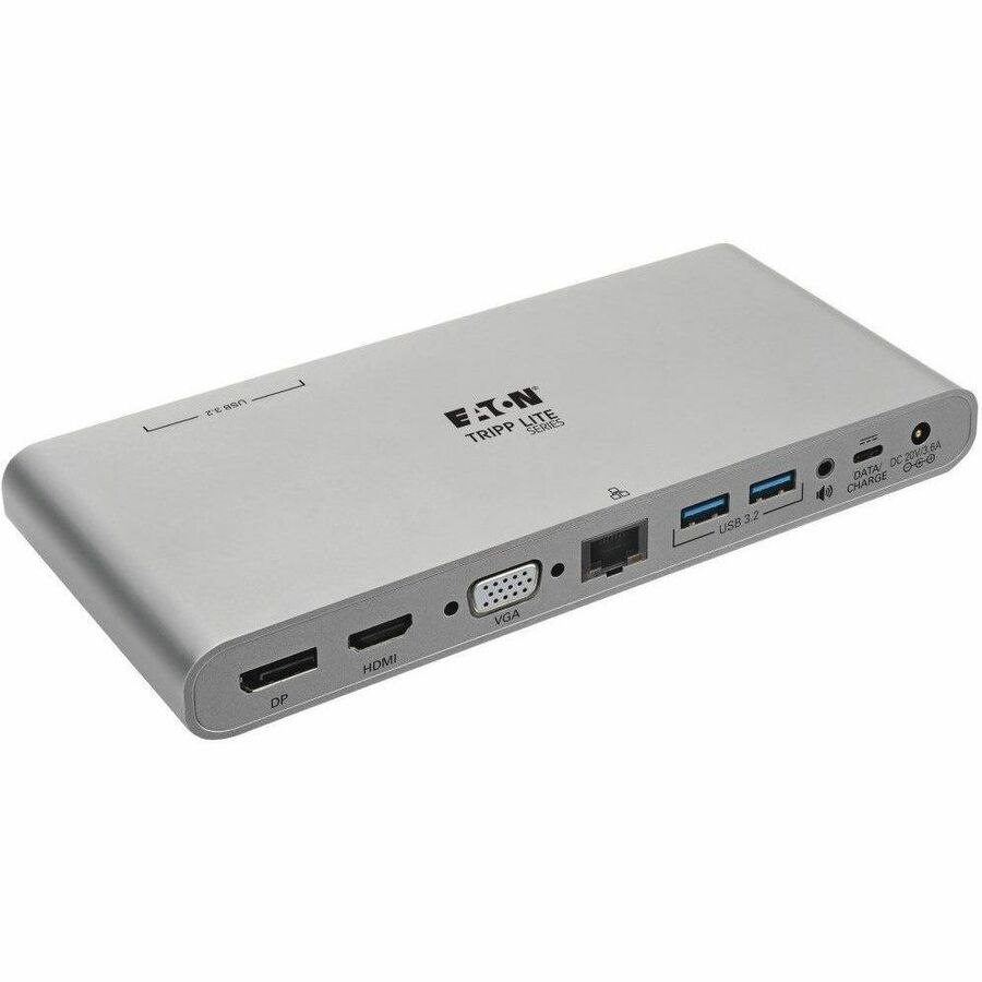 Eaton Tripp Lite Series USB-C Dock, Triple Display - 4K HDMI/DisplayPort, VGA, USB 3.x (5Gbps), USB-A/C Hub Ports, GbE, 100W PD Charging, EU/UK Power Supply