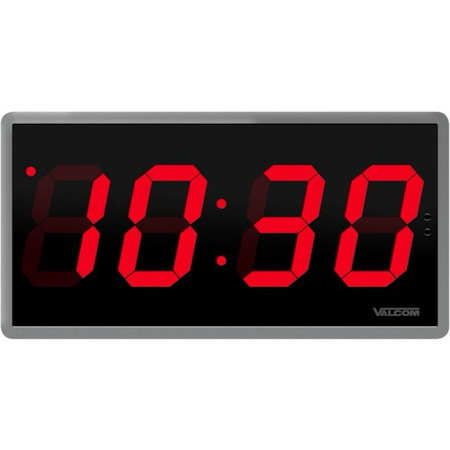 Valcom Digital Clock, 4-Inch, 4-Digits, Wired, 24Vdc