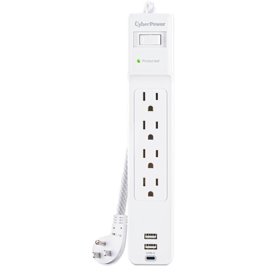 CyberPower P405UC Home Office 4 - Outlet Surge Protector with 1500 J Surge Suppression