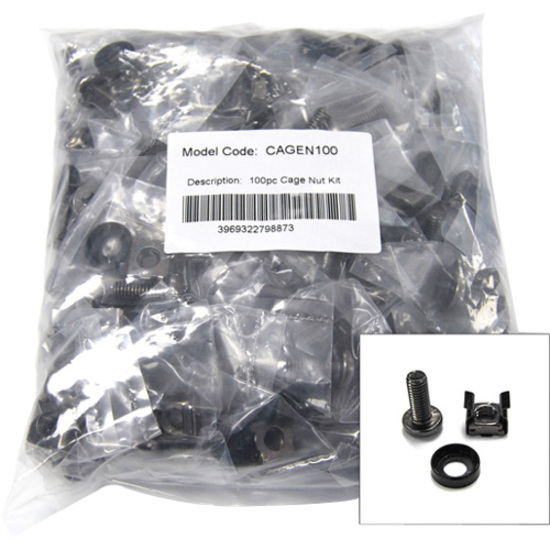 Dynamix 100pc Pack 3 Piece Cage Nut Black Coloured Individually Bagged
