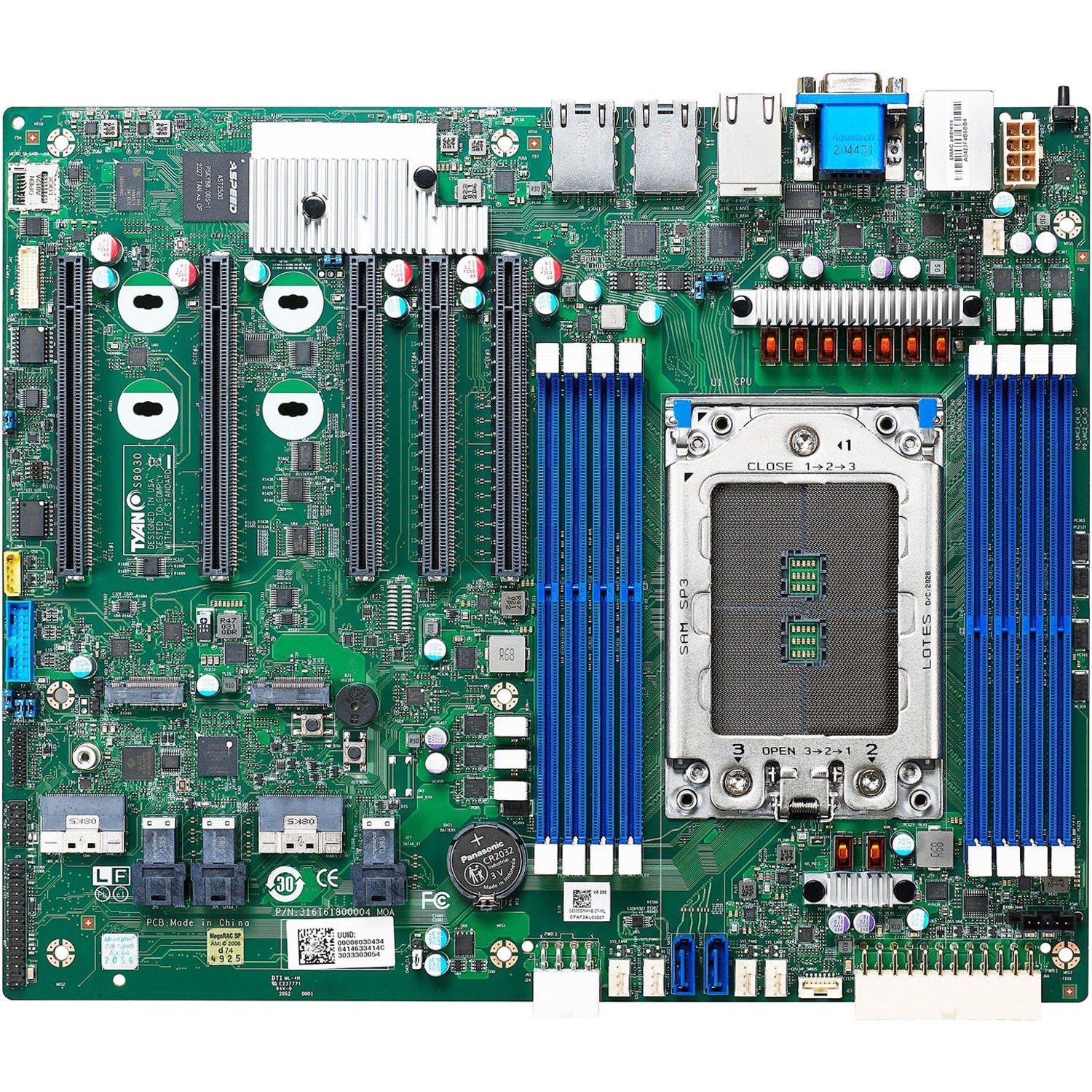 Mitac Tomcat S8030 Workstation Motherboard - AMD Chipset - Socket SP3 - ATX