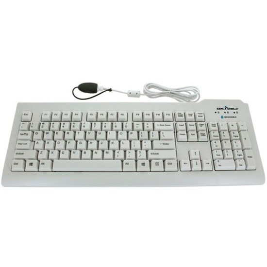 Seal Shield Silver Seal Keyboard - Cable Connectivity - USB Interface - English (US) - White