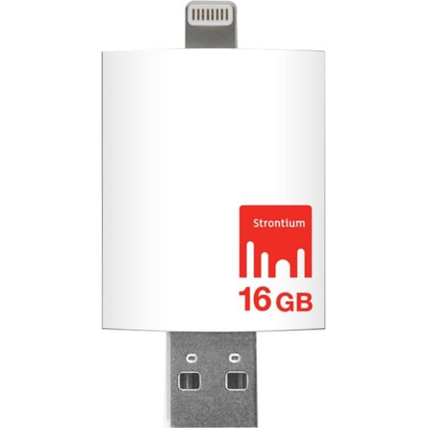 Strontium iDrive 16 GB USB 3.0, Lightning Flash Drive - White