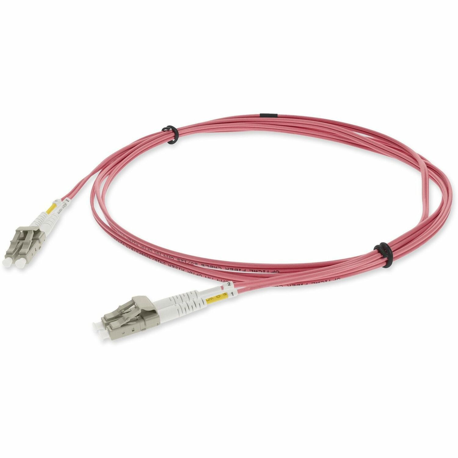 AddOn 2.5m LC to LC Pink OM4 Duplex OFNR (Riser-Rated) Fiber Patch Cable