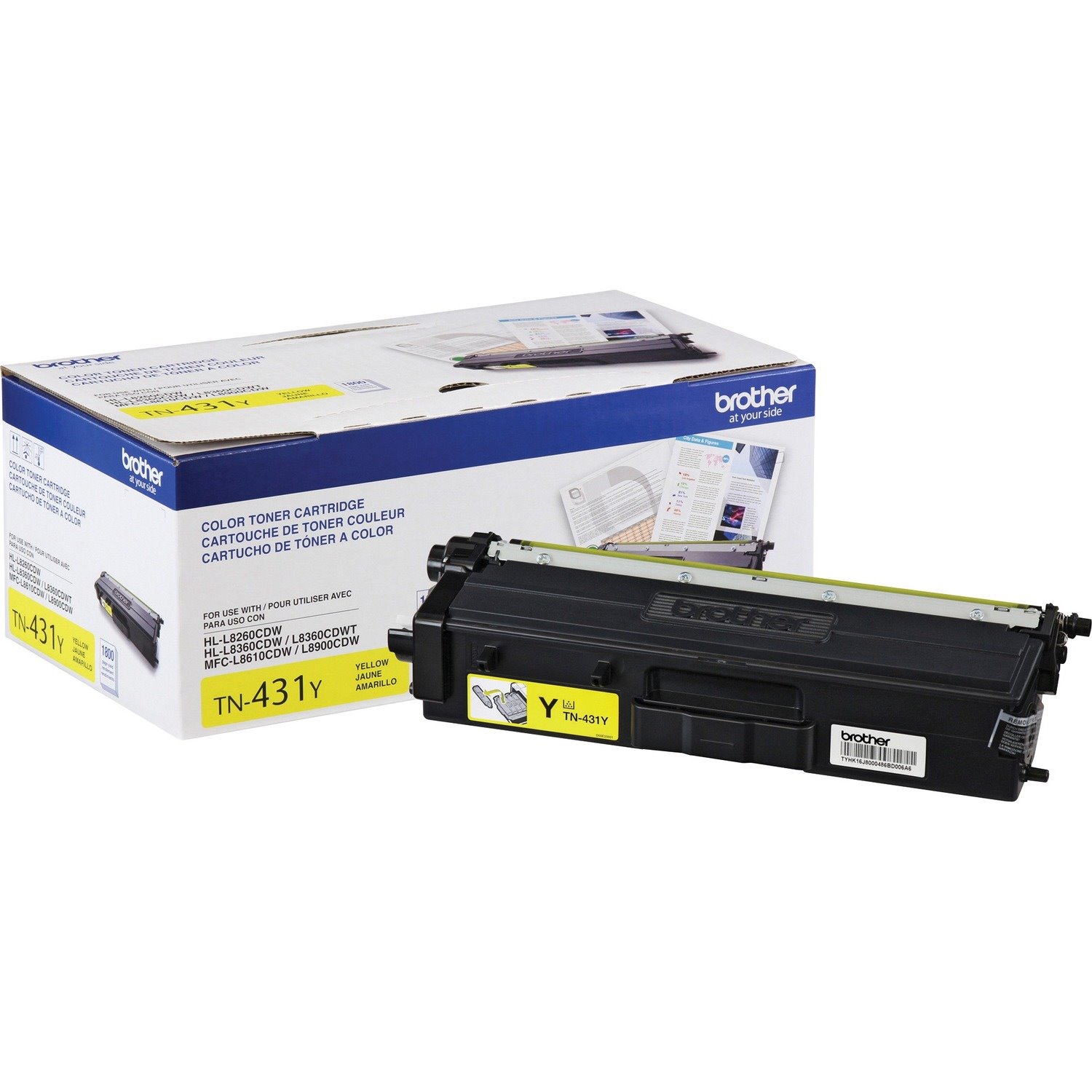 Brother TN431Y Original Standard Yield Laser Toner Cartridge - Yellow - 1 Each