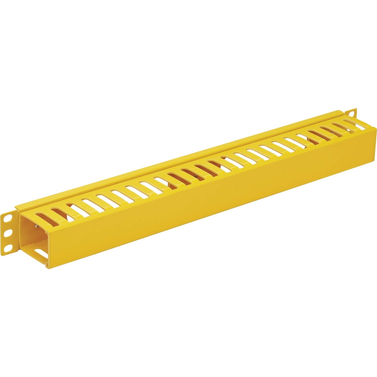 Eaton Tripp Lite Series Horizontal Cable Manager - Finger Duct with Cover, Yellow, 1U