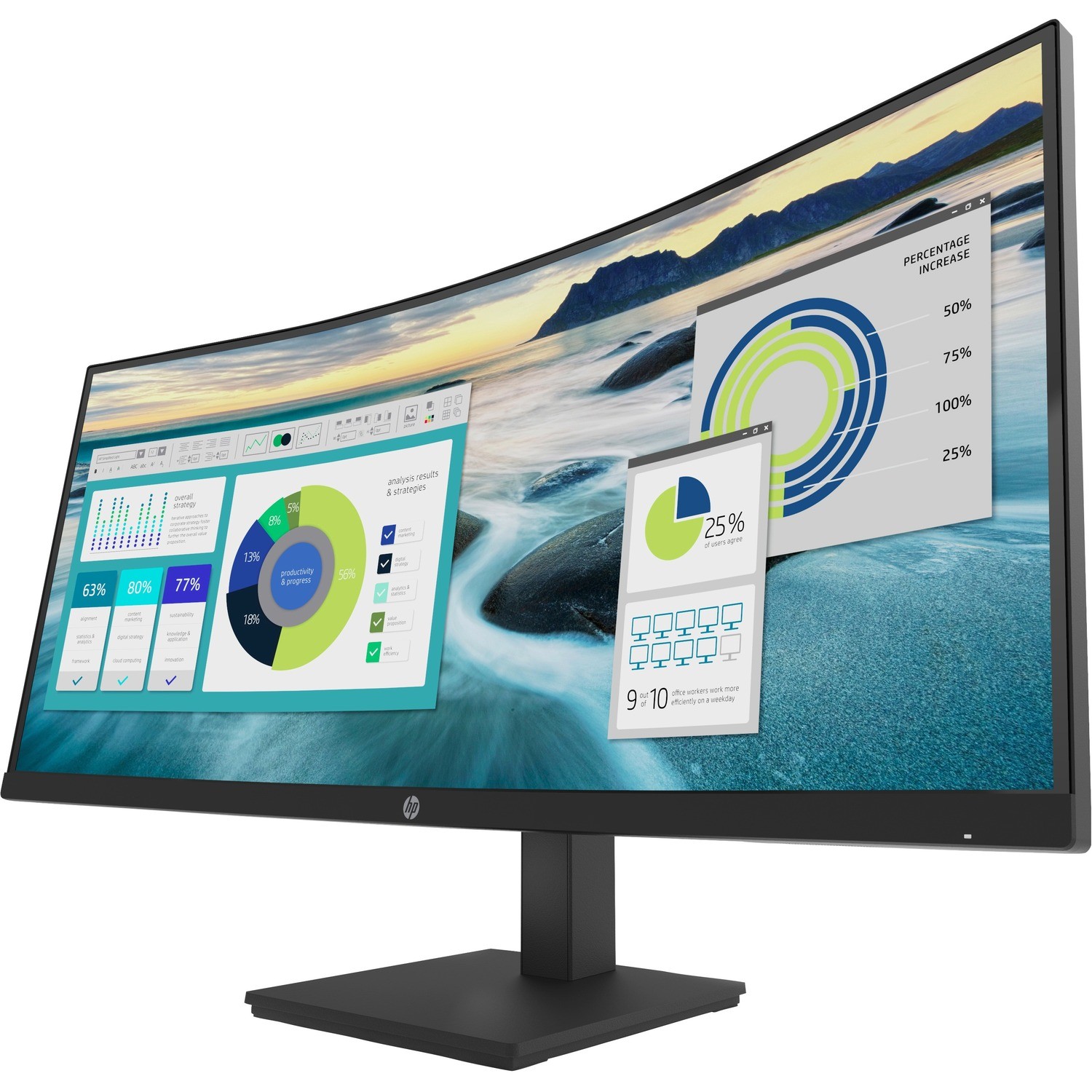 HP P34hc G4 34" WQHD USB-C Curved MONITOR