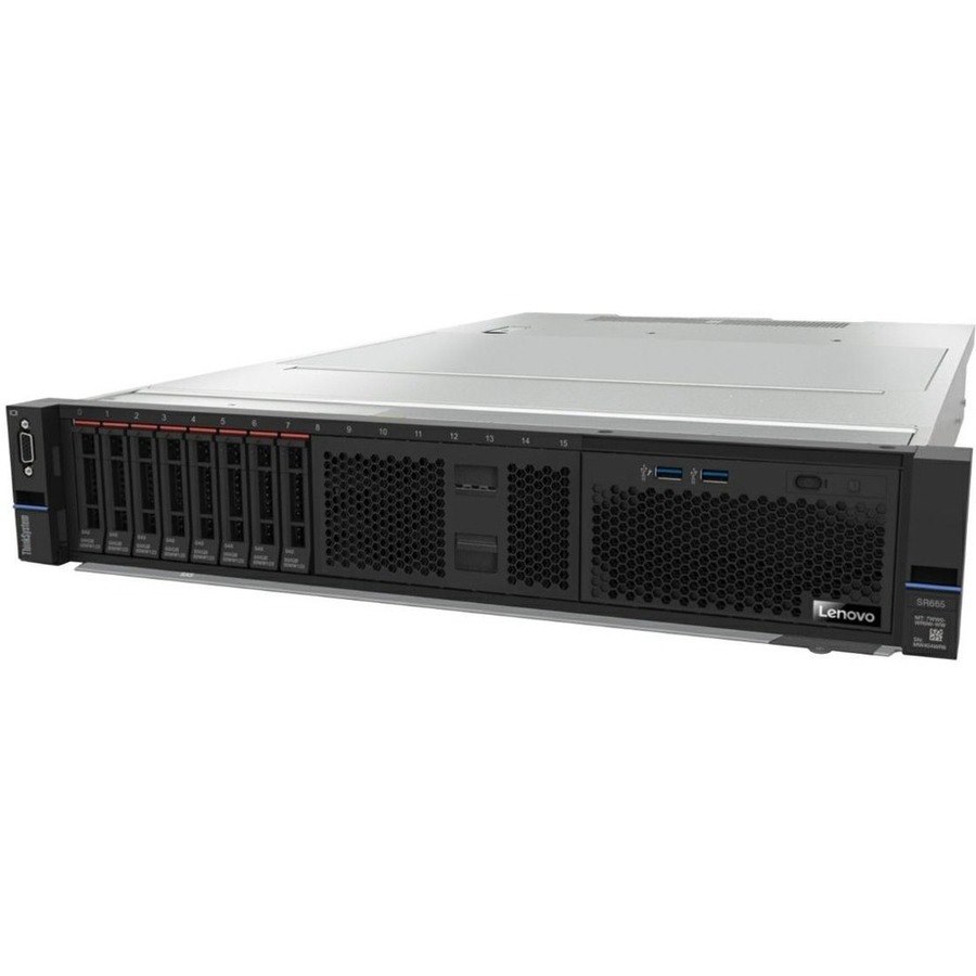Lenovo ThinkSystem SR665 7D2VA05GEA 2U Rack Server - 1 EPYC 7313 3 GHz - 32 GB RAM - Serial ATA, 12Gb/s SAS Controller