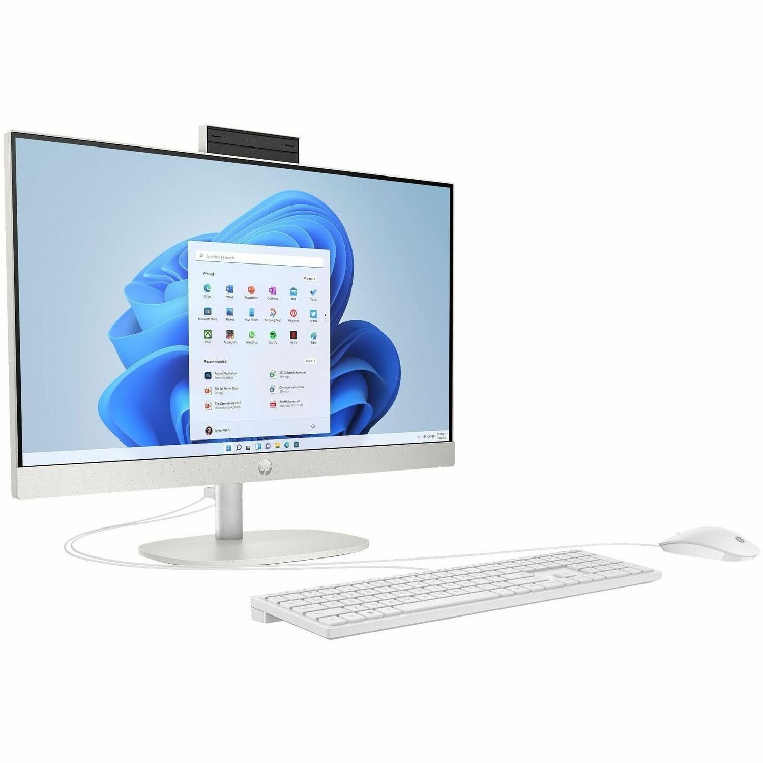 HP 24-cr0000a 24-cr0210 All-in-One Computer - AMD Athlon Silver 7120U - 8 GB - 256 GB SSD - 23.8" Full HD Touchscreen - Desktop - Shell White