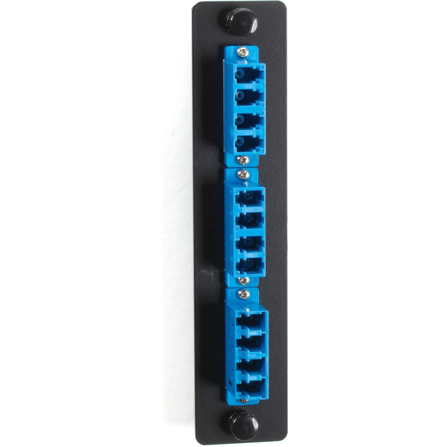 Black Box Standard Adapter Panel, Ceramic Sleeve, (6) LC Duplex Pairs, Blue