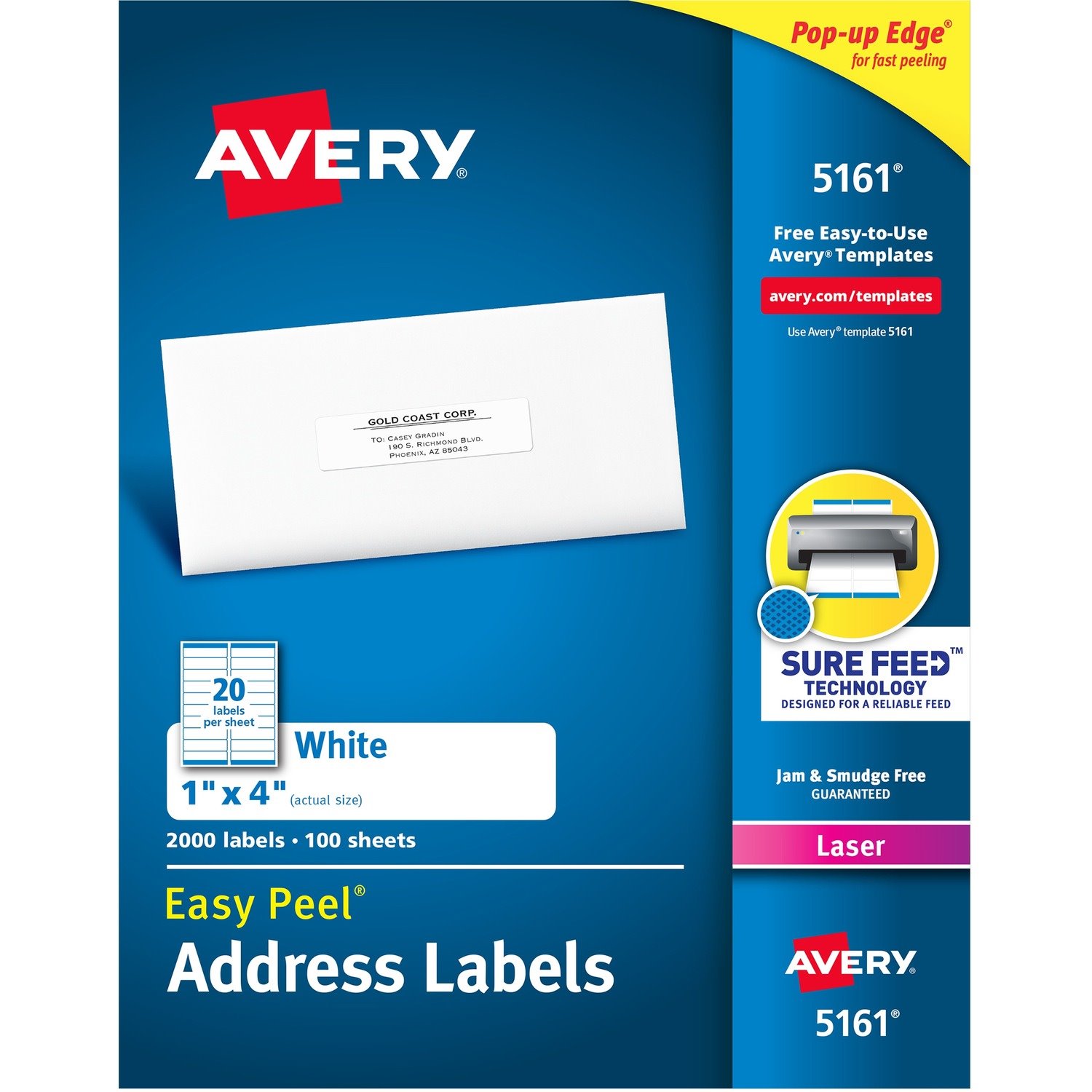 Avery Easy Peel Address Labels with Sure Feed Technology