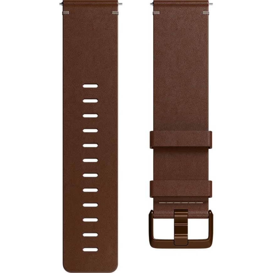 Fitbit Cognac Large Hand-Crafted With High-Quality Horween Leather Band For FitBit Versa, Aluminium Buckle, Natural Materials - FB166LBDBL