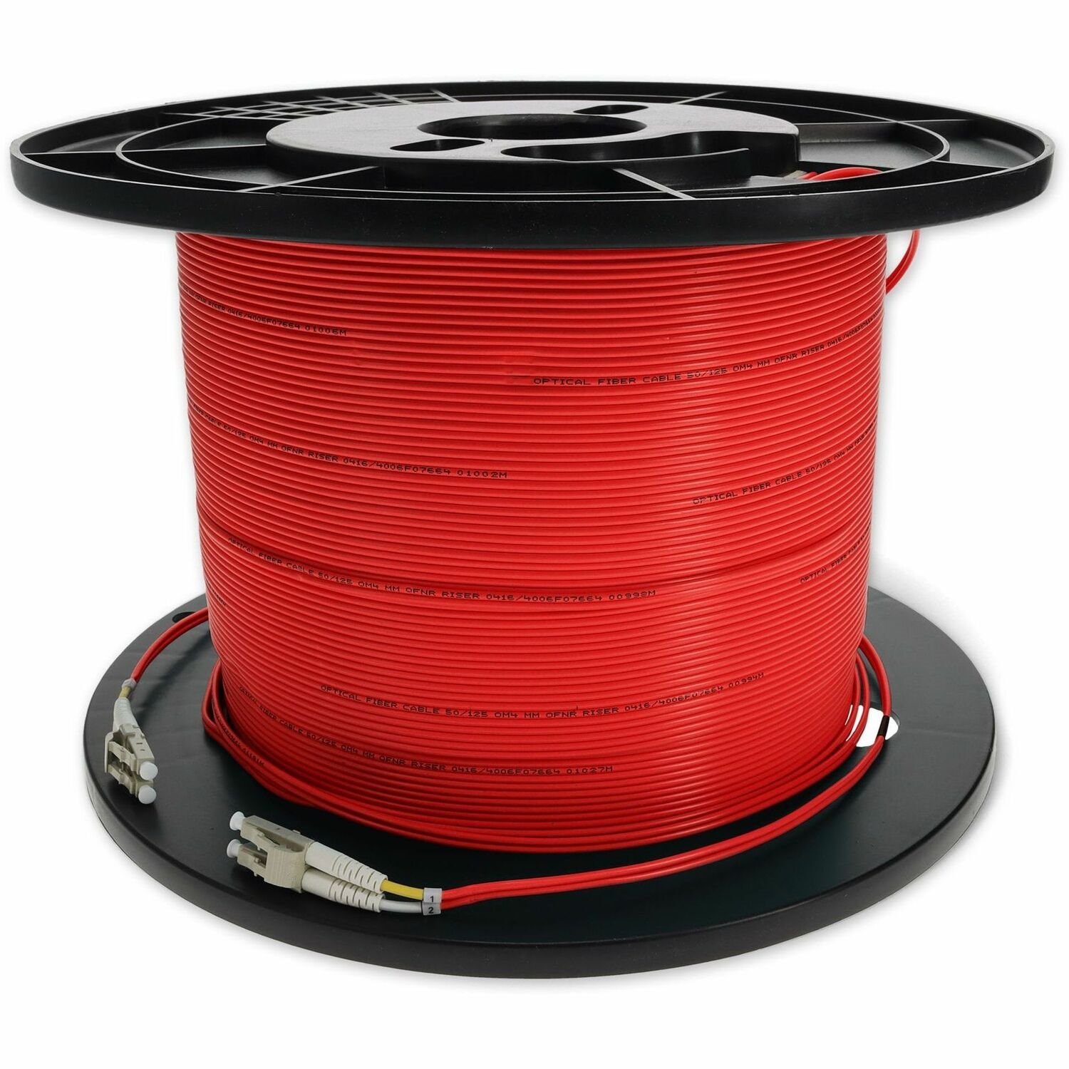 AddOn 80m LC to LC Red OM4 Duplex OFNR (Riser-Rated) Fiber Patch Cable