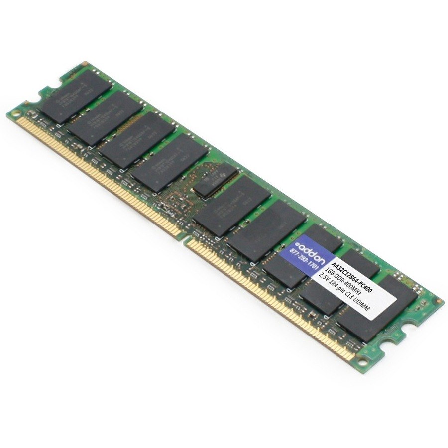 AddOn JEDEC Standard 1GB DDR-400MHz Unbuffered Dual Rank 2.5V 184-pin CL3 UDIMM