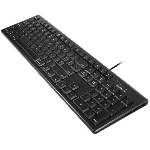 Macally Black 104 Key Full Size USB Keyboard for Mac