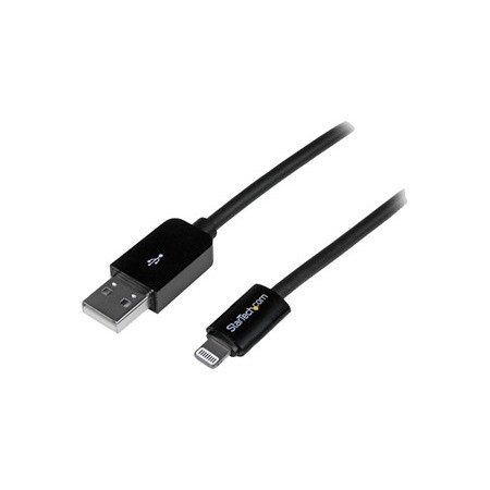 StarTech.com 2m (6ft) Long Black Apple® 8-pin Lightning Connector to USB Cable for iPhone / iPod / iPad