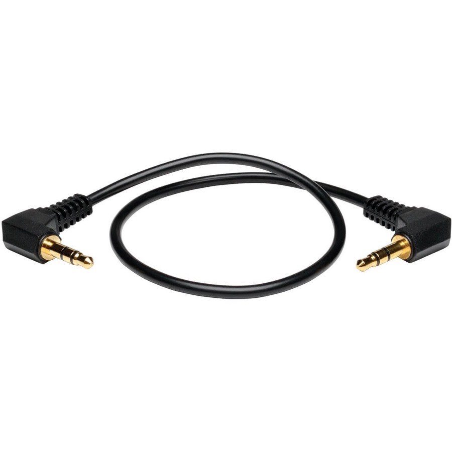 Eaton Tripp Lite Series 3.5mm Mini Stereo Audio Cable with two Right-Angle plugs (M/M), 1 ft. (0.31 m)