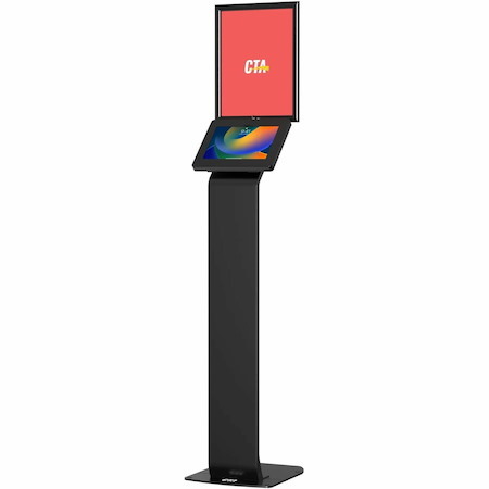 CTA Digital Premium Graphic Sign Floor Stand with Security Enclosure - 9.7-11-inch Tablets