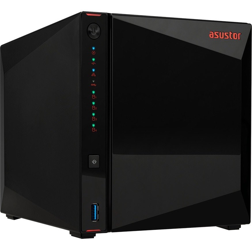 Asustor AS5304T - 4 Bay NAS, Intel Celeron Quad-Core, 2 2.5GbE Ports, 4GB RAM DDR4, Gaming Network Attached Storage, Personal Private Cloud (Diskless)