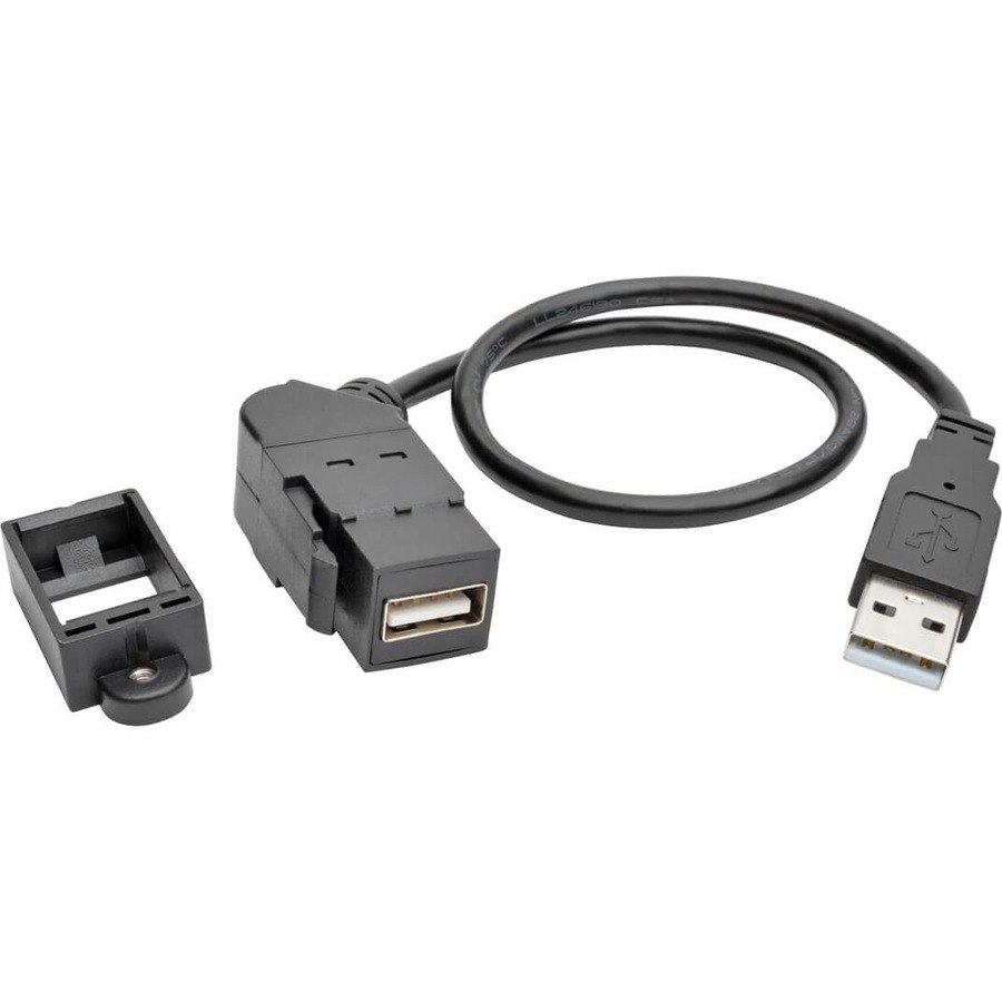 Eaton Tripp Lite Series USB 2.0 All-in-One Keystone/Panel Mount Extension Cable (M/F), Angled Connector, 1 ft. (0.31 m)