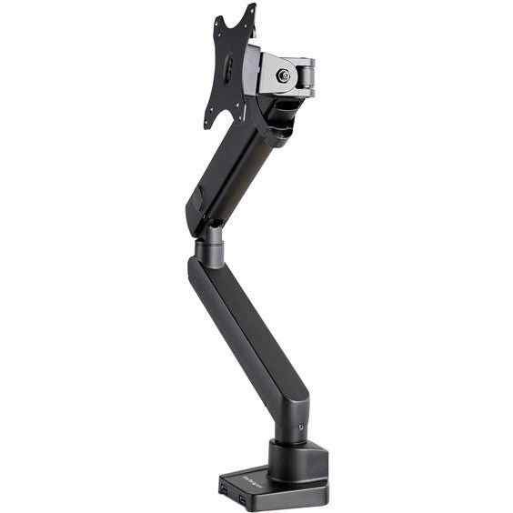 StarTech.com Desk Mount Monitor Arm with 2x USB 3.0 ports, Slim Single Monitor VESA Mount up to 34" (17.6lb/8kg) Display, C-Clamp/Grommet