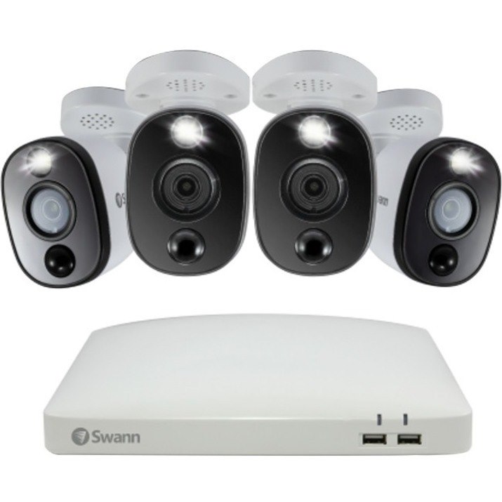 Swann 8 Megapixel 4 Channel Night Vision Wired Video Surveillance System 1 TB HDD