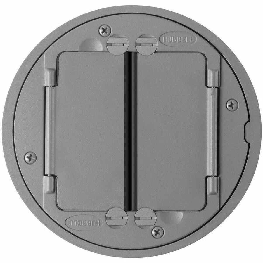 Hubbell Premise Wiring SystemOne Universal Cover Tile Flange Assembly, Gray Powder Paint Finish