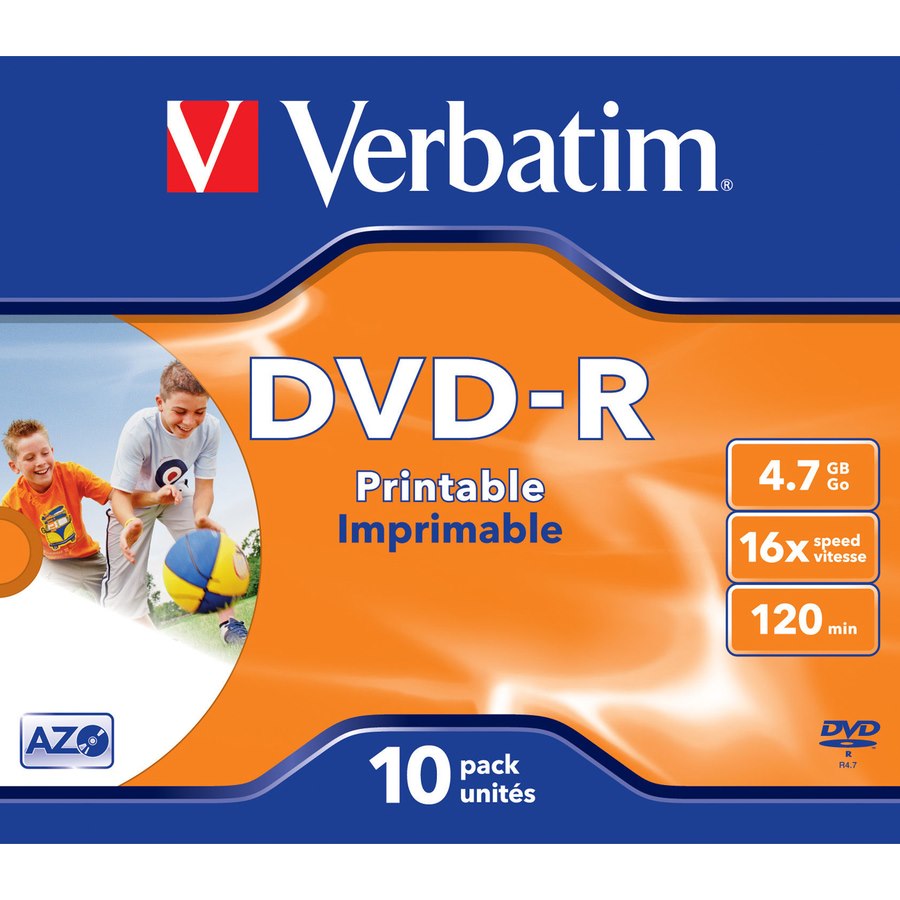 Verbatim 43521 DVD Recordable Media - DVD-R - 16x - 4.70 GB - 10