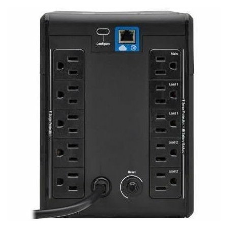 Eaton Tripp Lite Series 1000VA 600W 120V Line-Interactive Cloud-Connected UPS with Remote Monitoring - 10 NEMA 5-15R Outlets (5 Surge + 5 Surge and Battery Backup), LCD, 5-15P Plug, Tower