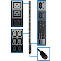 Tripp Lite by Eaton 12.6kW 208V 3-Phase Basic PDU - 45 Outlets (36 C13, 9 C19), Hubbell 50A CS8365C Input, 6 ft. Cord, 70 in. 0U