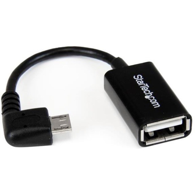 StarTech.com 5in Right Angle Micro USB to USB OTG Host Adapter M/F