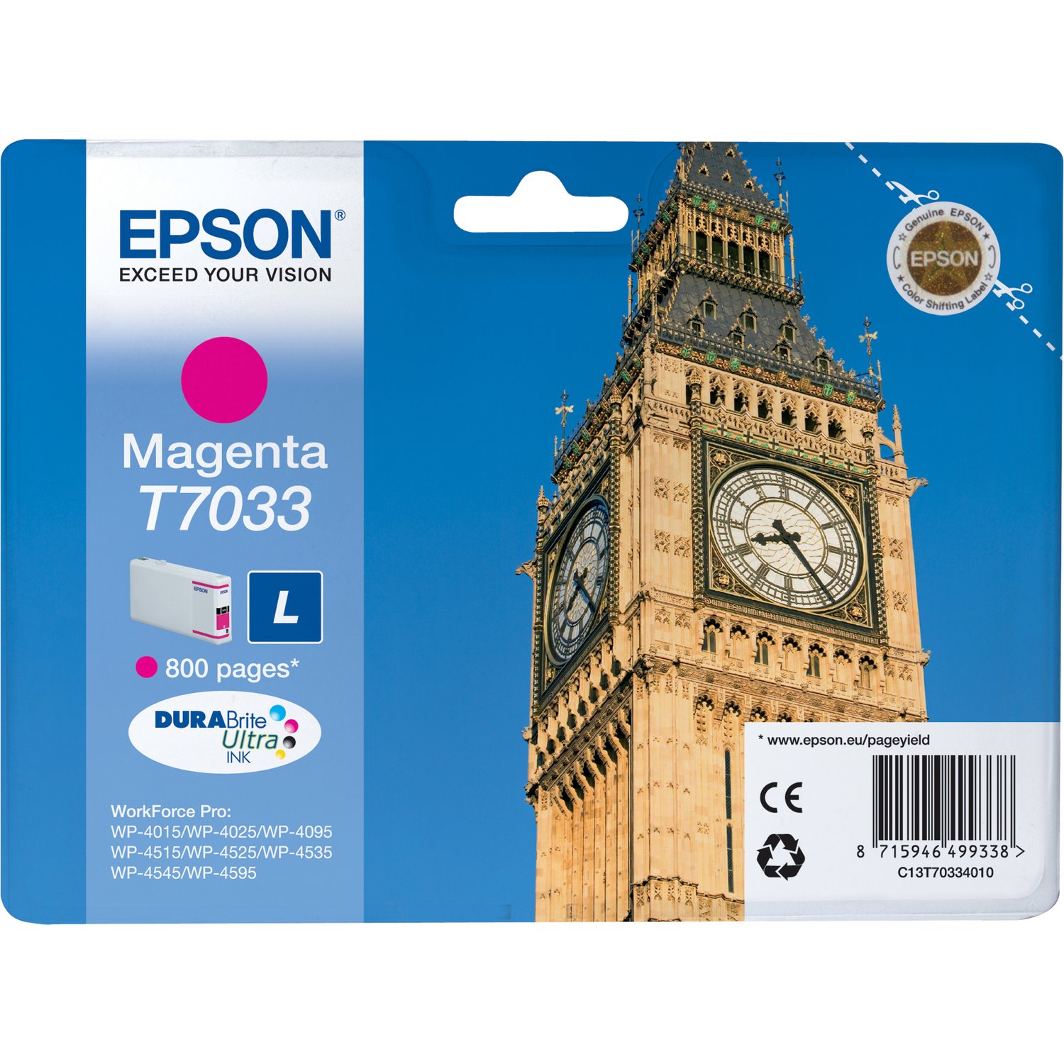 Epson DURABrite Ultra C13T70334010 Original Inkjet Ink Cartridge - Magenta - 1 Pack
