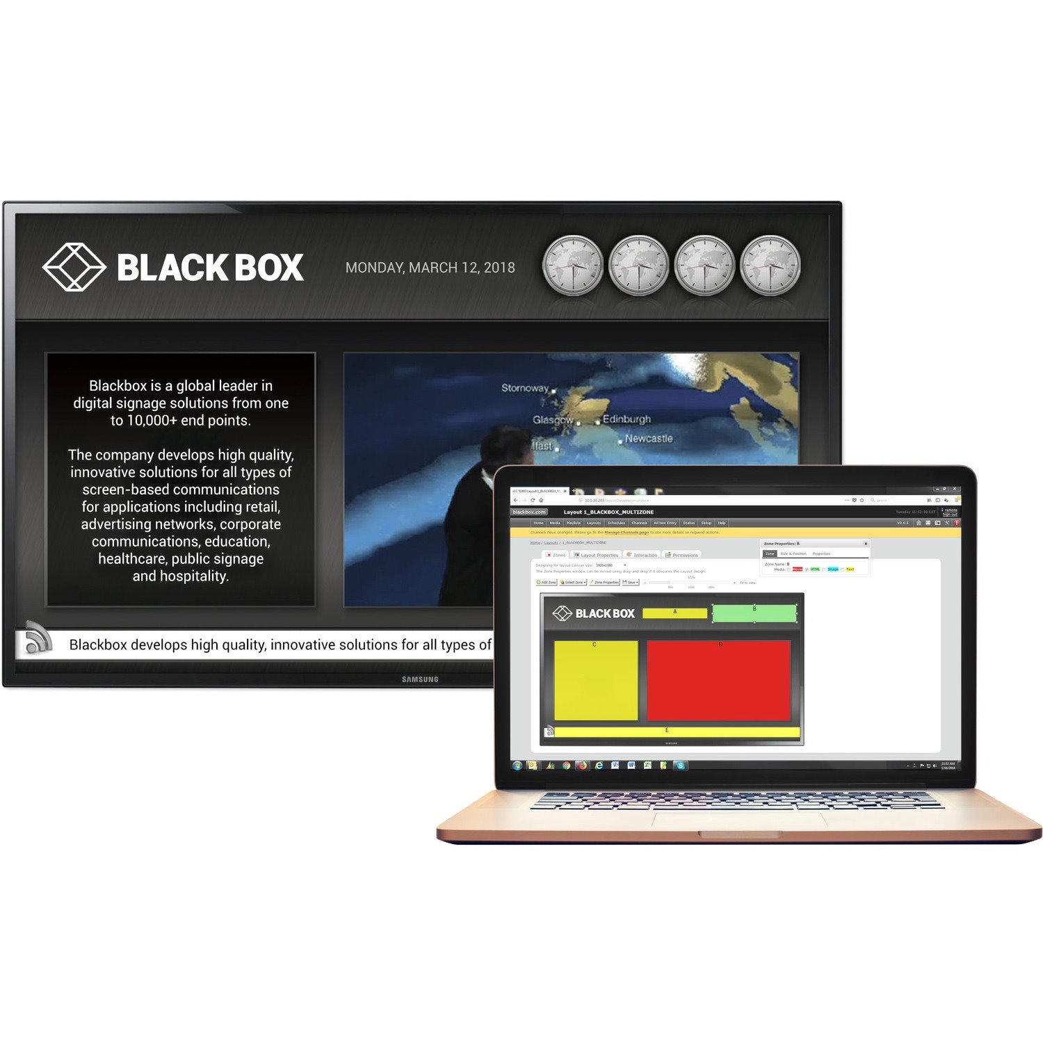 Black Box iCOMPEL Digital Signage CMS Software for Virtual Machine - 25 Player - TAA Compliant