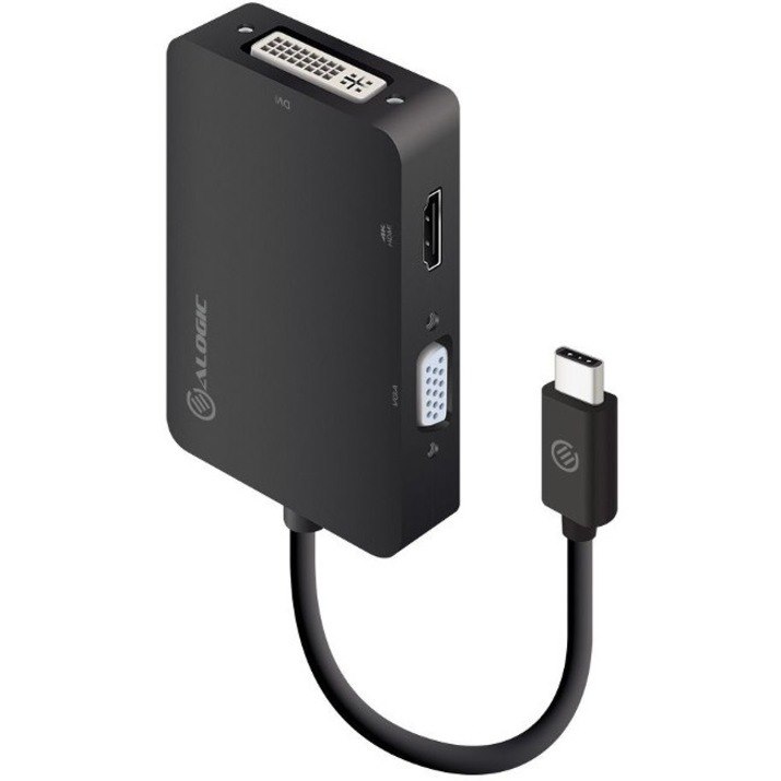 Alogic 3-in-1 USB-C to HDMI DVI VGA Adapter - Male to 3-Female - Premium Series