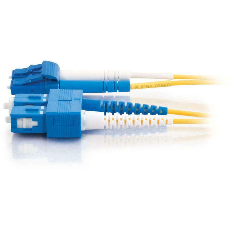 C2G 30m LC-SC 9/125 OS1 Duplex Singlemode PVC Fiber Optic Cable (USA-Made) - Yellow