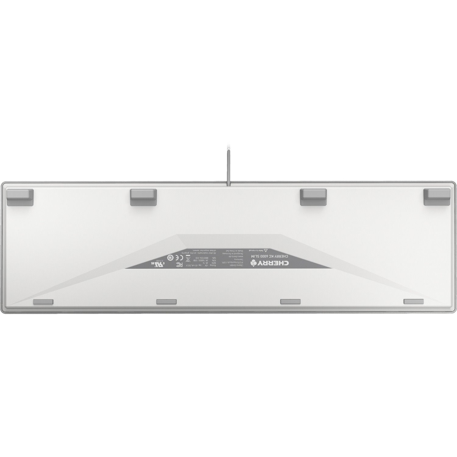 CHERRY KC 6000 Slim Rugged Keyboard - Cable Connectivity - USB Interface - French - AZERTY Layout - Silver
