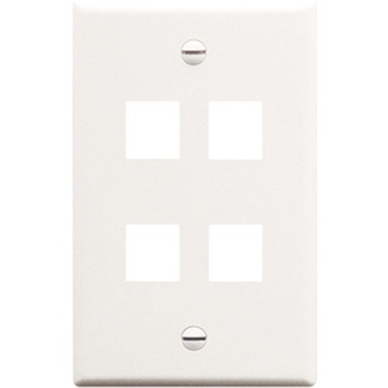 ICC 4-Port Keystone Wall Plate, White