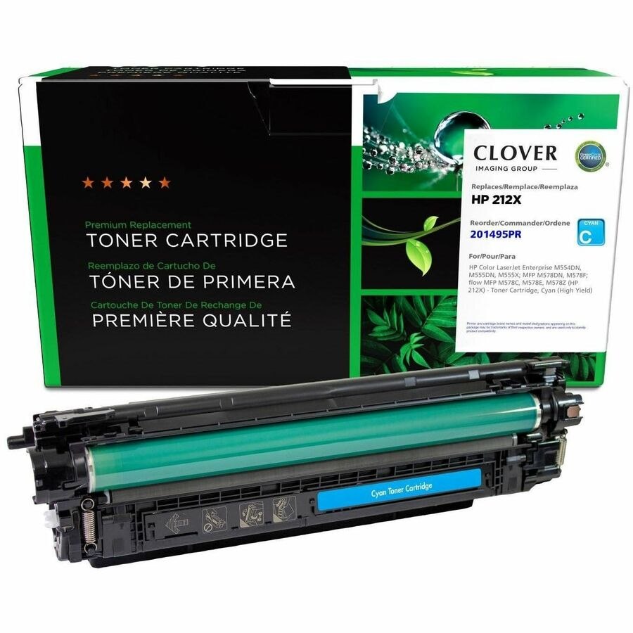 Clover Imaging Remanufactured High Yield Cyan Toner Cartridge (Reused OEM Chip) for HP 212X (W2121X)
