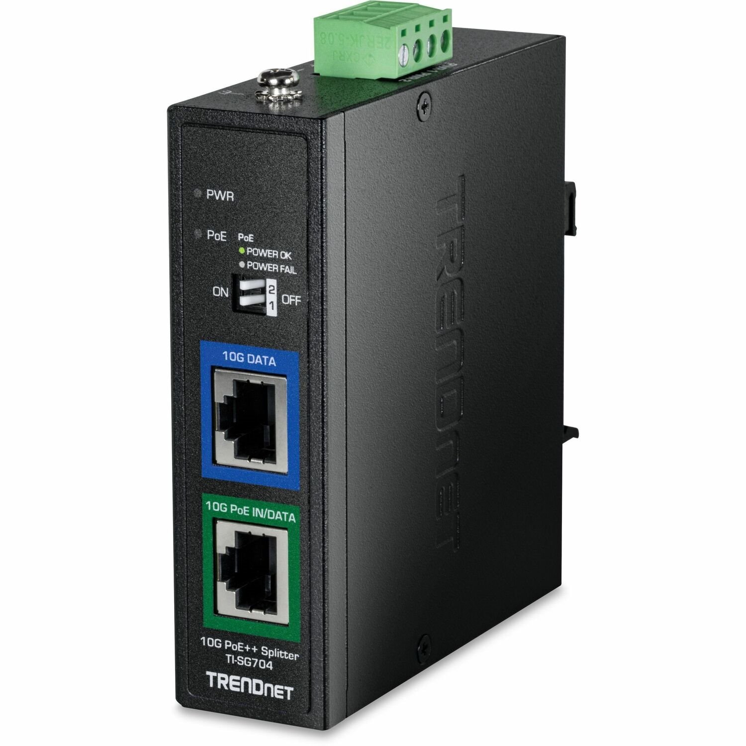 TRENDnet Industrial 10G PoE++ Splitter, TI-SG704, Splits a 10G 90W PoE++ Signal into Separate Power and Data Sources, NDAA & TAA Compliant, Up to 100m (328 ft.), Lifetime Protection