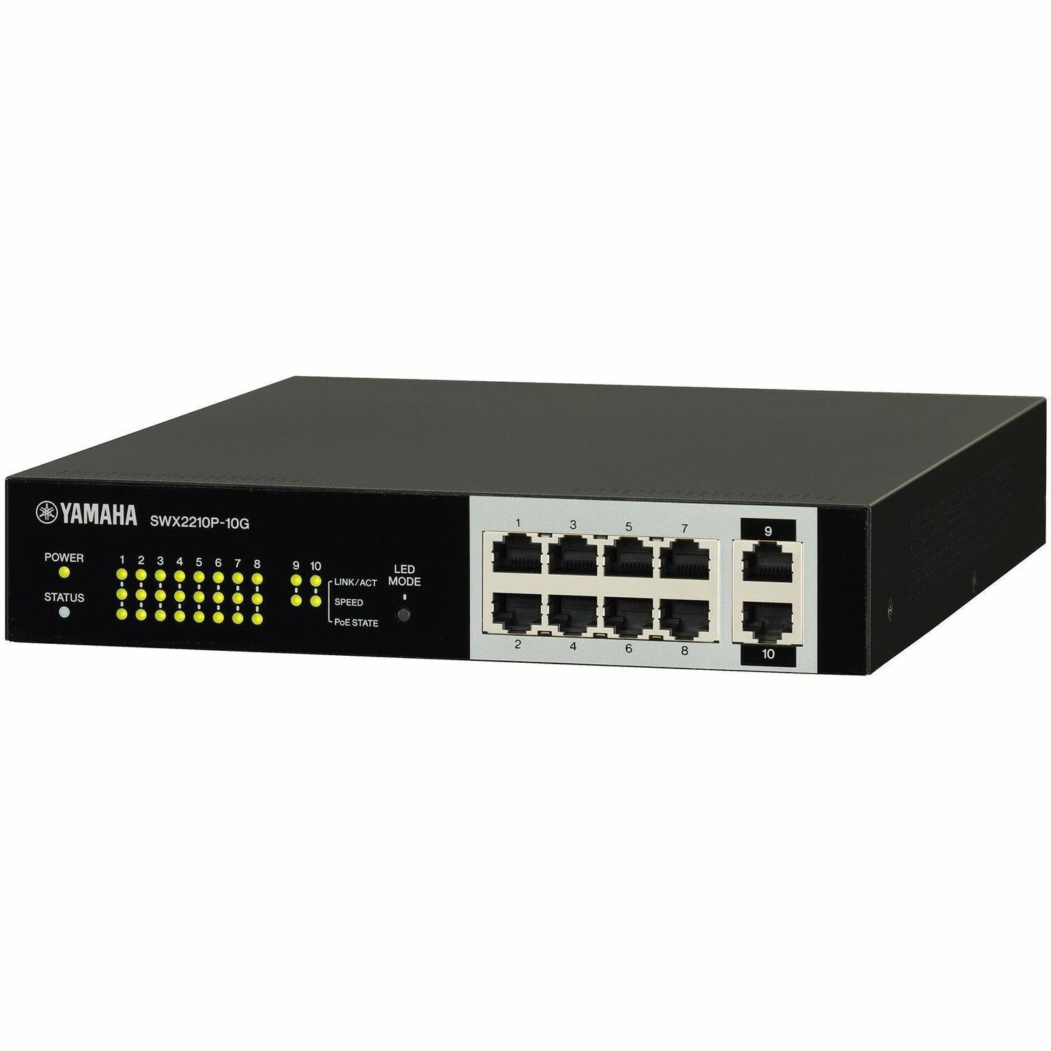 Yamaha 10-Port, L2 124W Poe Network Switch With 8 Poe Ports; 1/2Ru